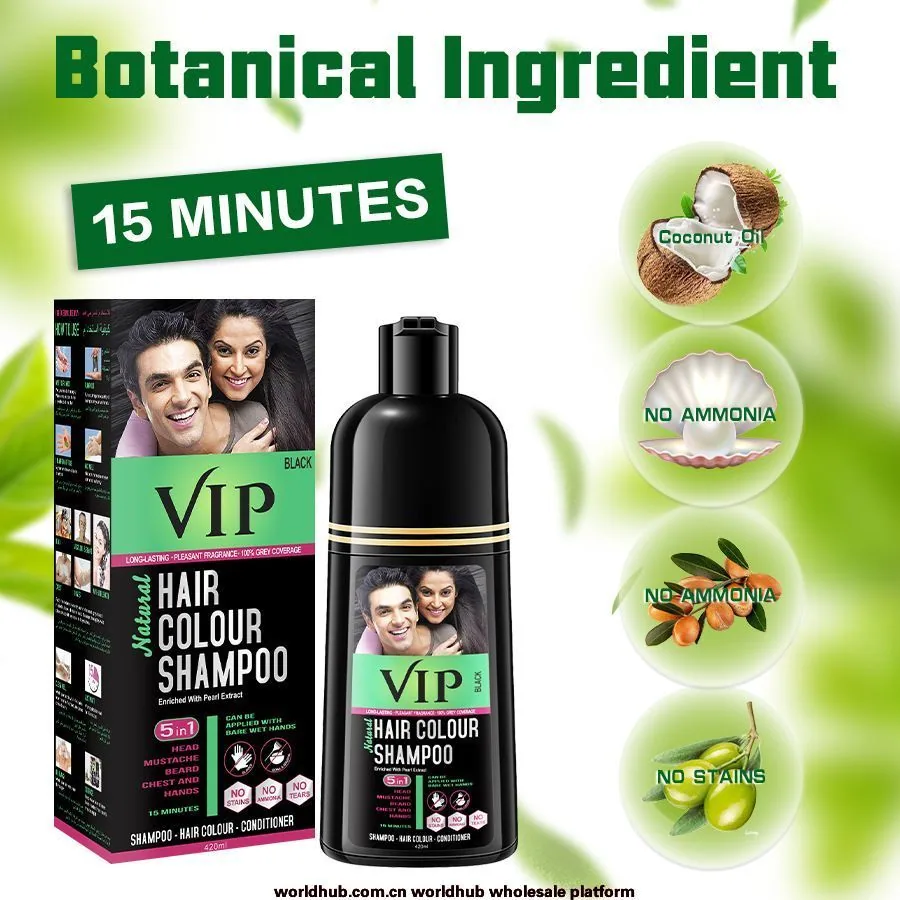 VOJO Dış Ticaret 500 ml Sınır Ötesi Siyah Bitki Saç Boyası Krem Kabarcık Boya Saç Boyası Saç Boyası Hızlı Saç Boyası 2