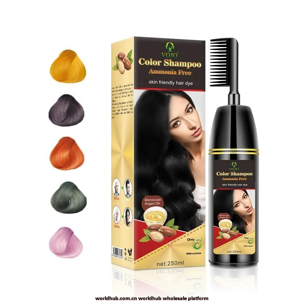Vicky factory direct sales hair dye plant natural one comb hair dye cream one wash color white to black