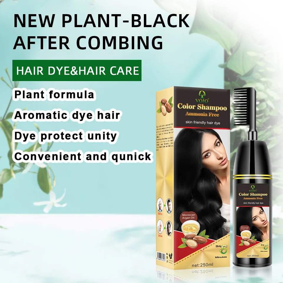 Vicky factory direct sales hair dye plant natural one comb hair dye cream one wash color white to black 9