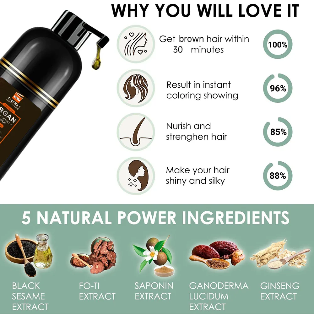 VOJO manufacturer bottled 420ml full English hair dyeing can cover gray hair dyeing bubble dye clear water material