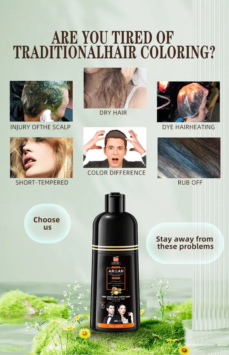 VOJO manufacturer bottled 420ml full English hair dyeing can cover gray hair dyeing bubble dye clear water material 6