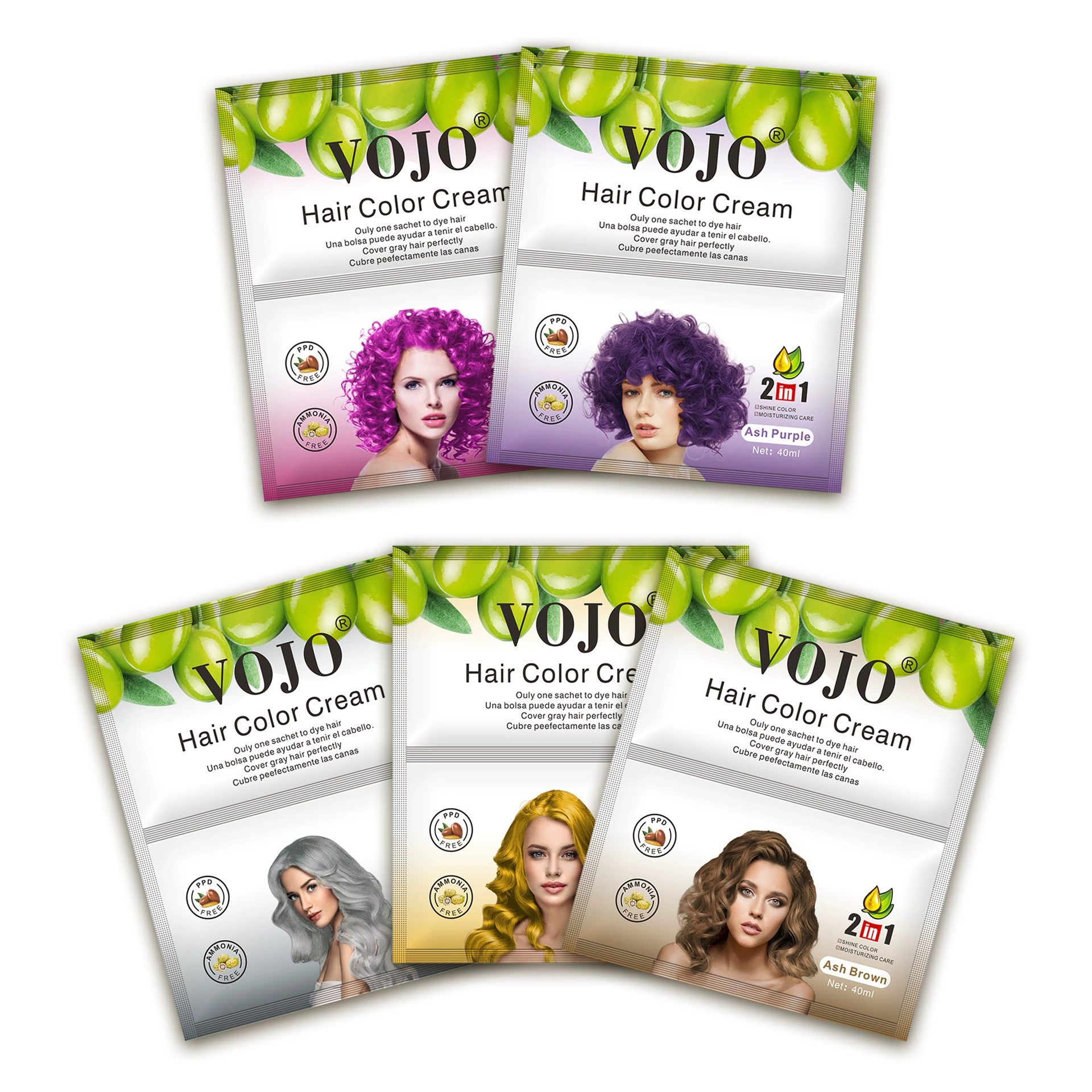 Vicky Cross-border English 40ml Color Hair Dye Cream Golden Hair Dye No Ammonia No Damage Hair Color Dye Cream Wholesale