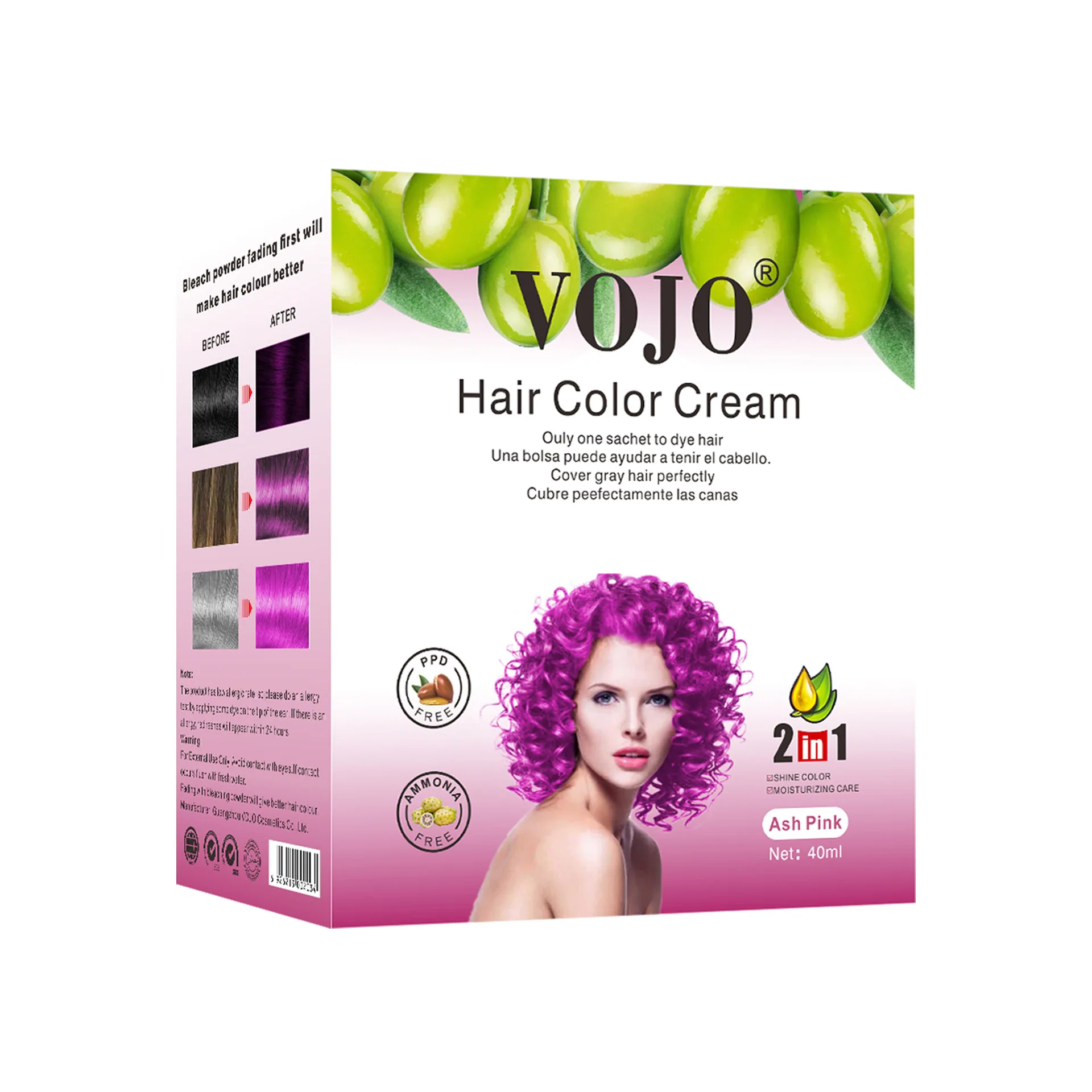 Vicky cross-border export ammonia-free plant hair dye cream popular pink hair dye spot wholesale 3