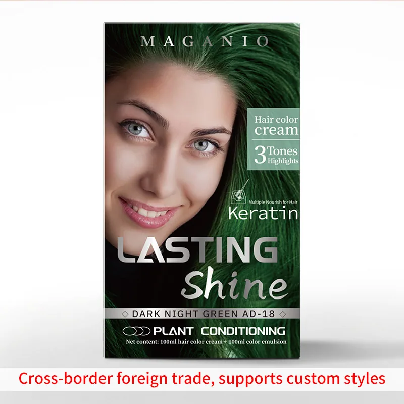 All English packaging cross-border trade plant extract dye cream box hair dye multi-color hair dye kit set 6