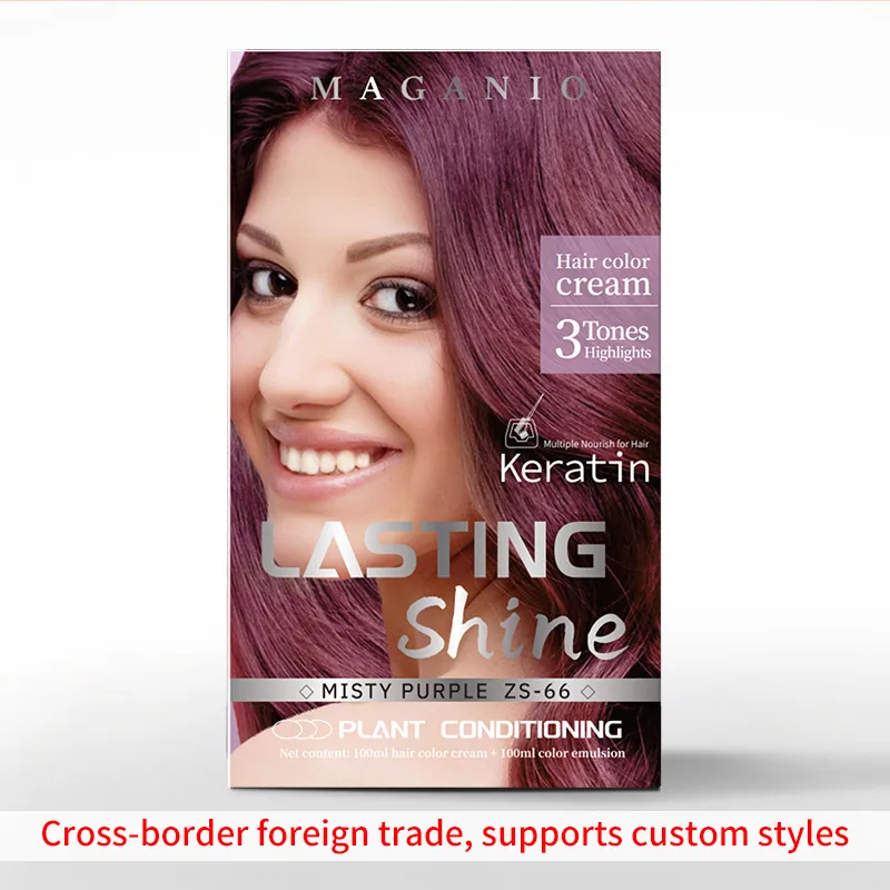 All English packaging cross-border trade plant extract dye cream box hair dye multi-color hair dye kit set 4