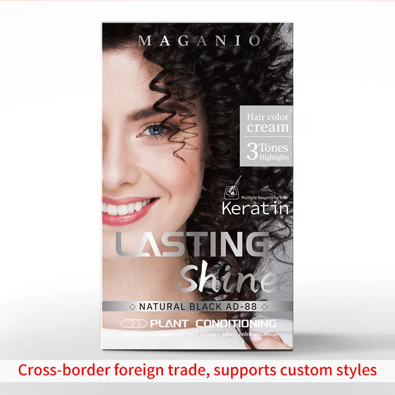 All English packaging cross-border trade plant extract dye cream box hair dye multi-color hair dye kit set