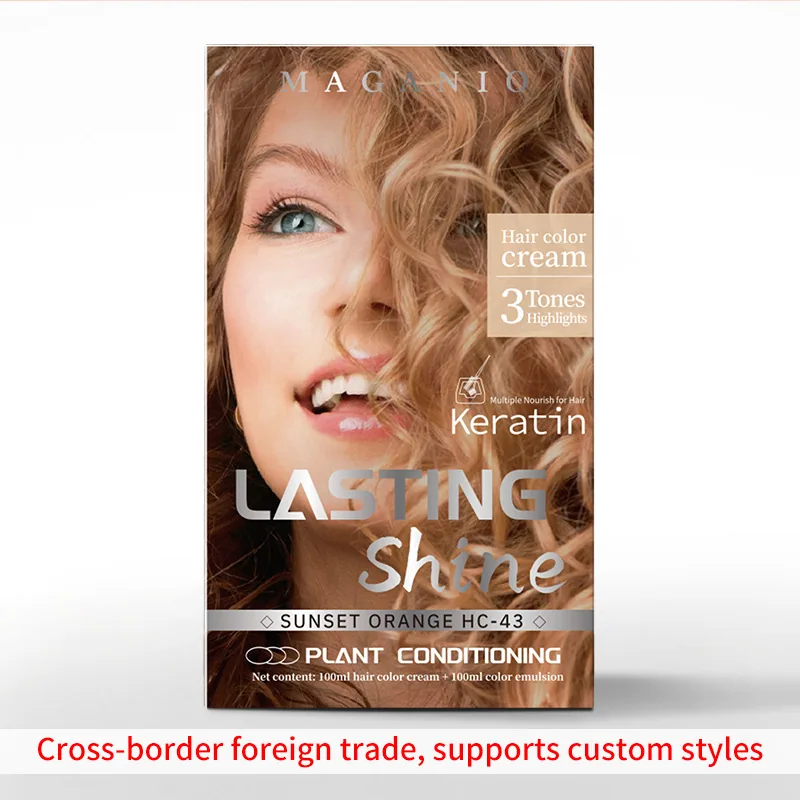 All English packaging cross-border trade plant extract dye cream box hair dye multi-color hair dye kit set 3