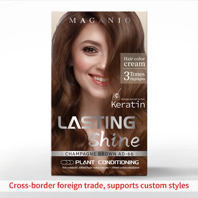 All English packaging cross-border trade plant extract dye cream box hair dye multi-color hair dye kit set 2