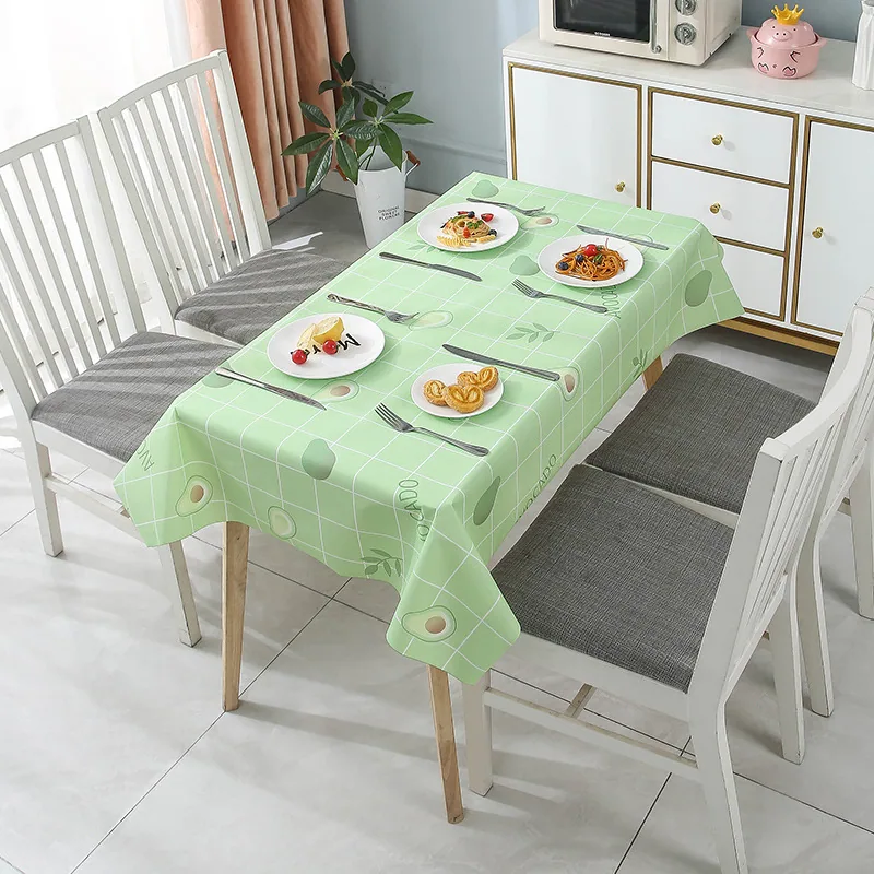 New Modern Simple Style Tablecloth Waterproof and Oilproof PVC White Plaid Tablecloth Home Household Disposable Nordic CMXG 2