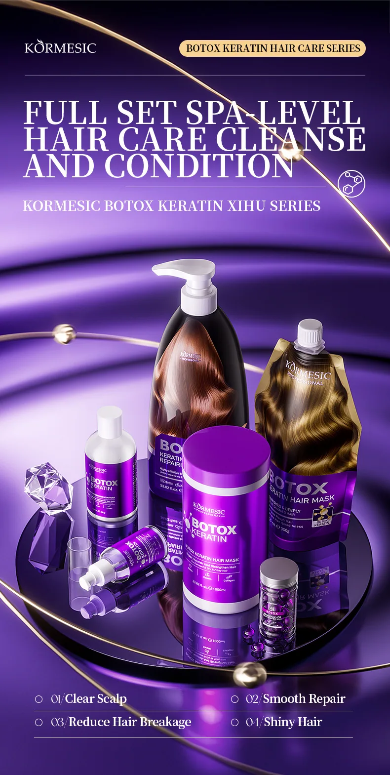 KORMESIC refrescante controle de óleo queratina shampoo brilhante e flexível shampoo transfronteiriço fabricantes de comércio exterior atacado 16