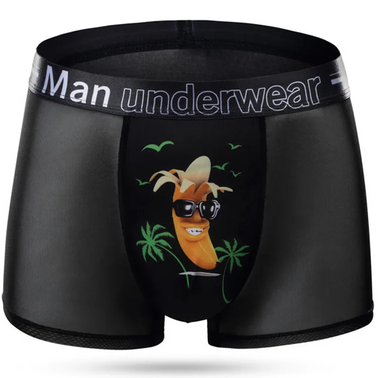 Factory direct print scorpion men's mesh breathable sexy boxer briefs mesh ultra thin boxer shorts toe 7