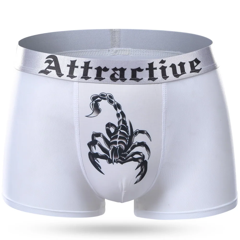 Factory direct print scorpion men's mesh breathable sexy boxer briefs mesh ultra thin boxer shorts toe 6