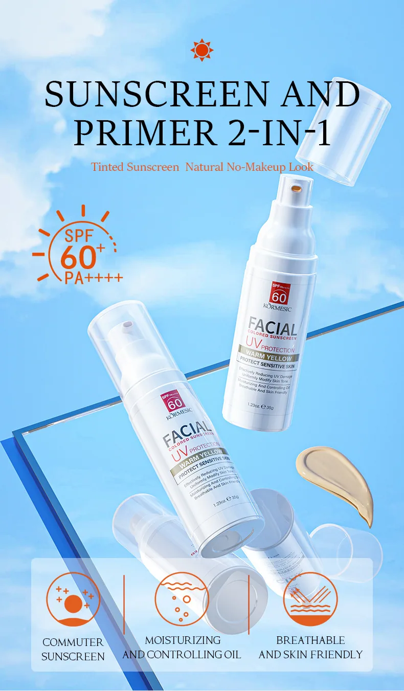 KORMESIC Facial Tinted Sunscreen Sunscreen Refreshing Non-greasy Cross-border foreign trade manufacturers wholesale 15