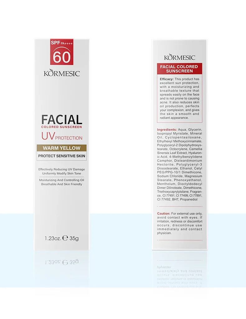 KORMESIC Facial Tinted Sunscreen Sunscreen Refreshing Non-greasy Cross-border foreign trade manufacturers wholesale 8