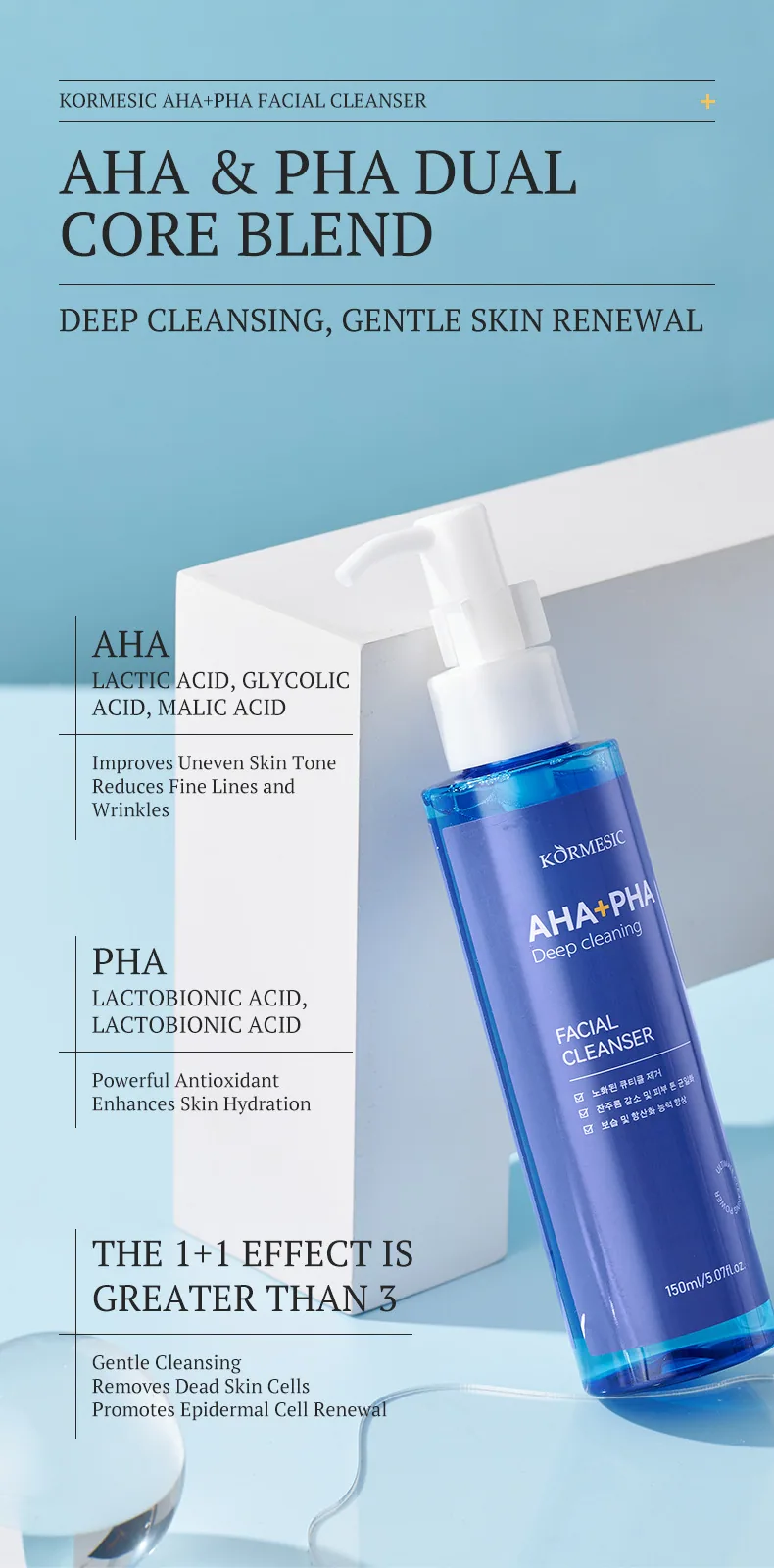 KORMESICAHA+PHA Deep Cleansing Cleanser Facial Cleanser Facial Cleanser Cross-border Foreign Trade Manufacturers Wholesale 13
