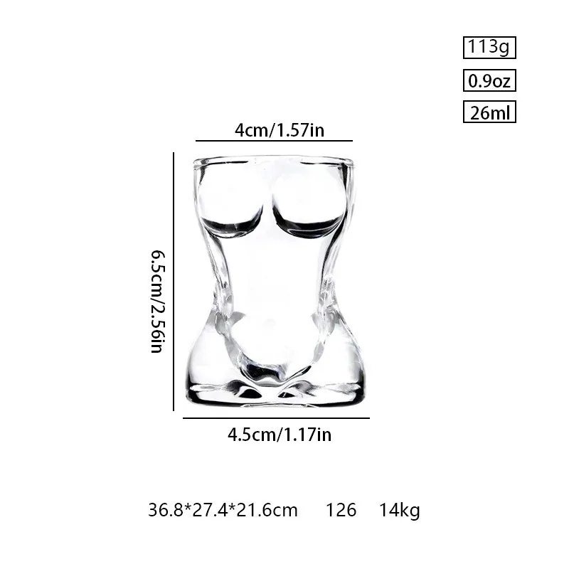 Amazon beauty cup women's bra cup creative body shot glass spirits glass body bikini pattern 2