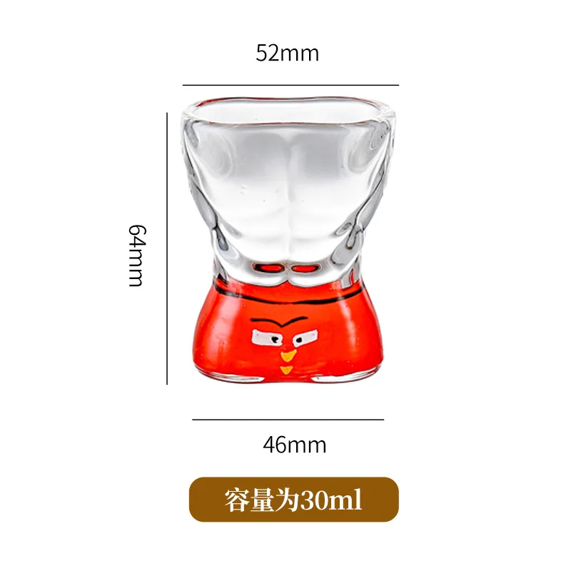 ins style glass tasting cup bar beer wine glass spoof creative human body cup Korean style soju liquor glass 2
