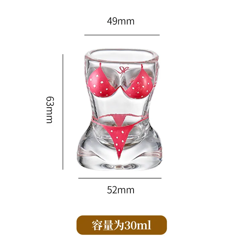ins style glass tasting cup bar beer wine glass spoof creative human body cup Korean style soju liquor glass 6