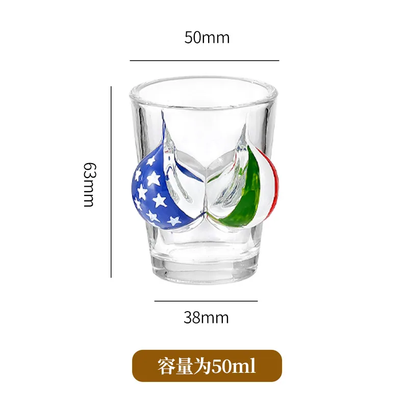 ins style glass tasting cup bar beer wine glass spoof creative human body cup Korean style soju liquor glass 5