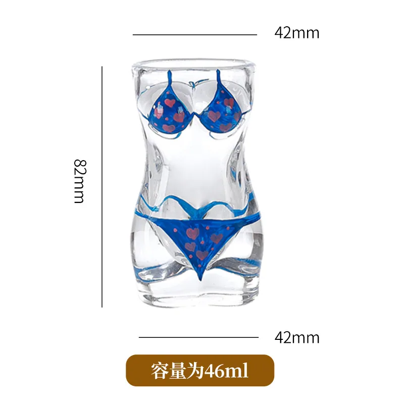 ins style glass tasting cup bar beer wine glass spoof creative human body cup Korean style soju liquor glass 7