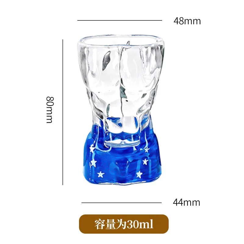 ins style glass tasting cup bar beer wine glass spoof creative human body cup Korean style soju liquor glass 4