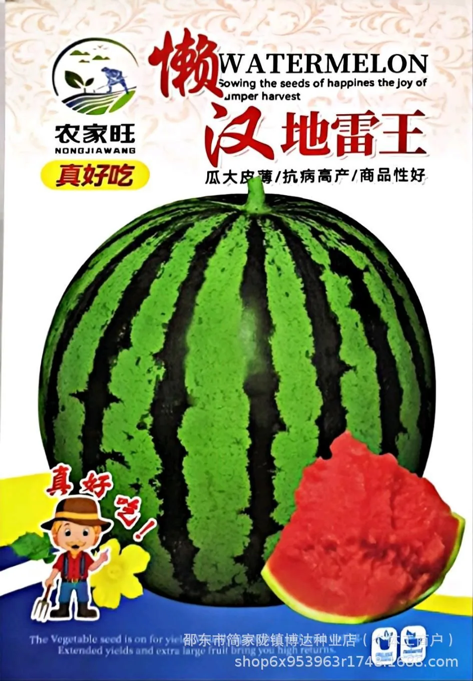Xinong No. 8 watermelon seeds, extra-large, high-yielding, lazy giant watermelon seeds, spring and summer four seasons of sweet - Melon Seeds 11