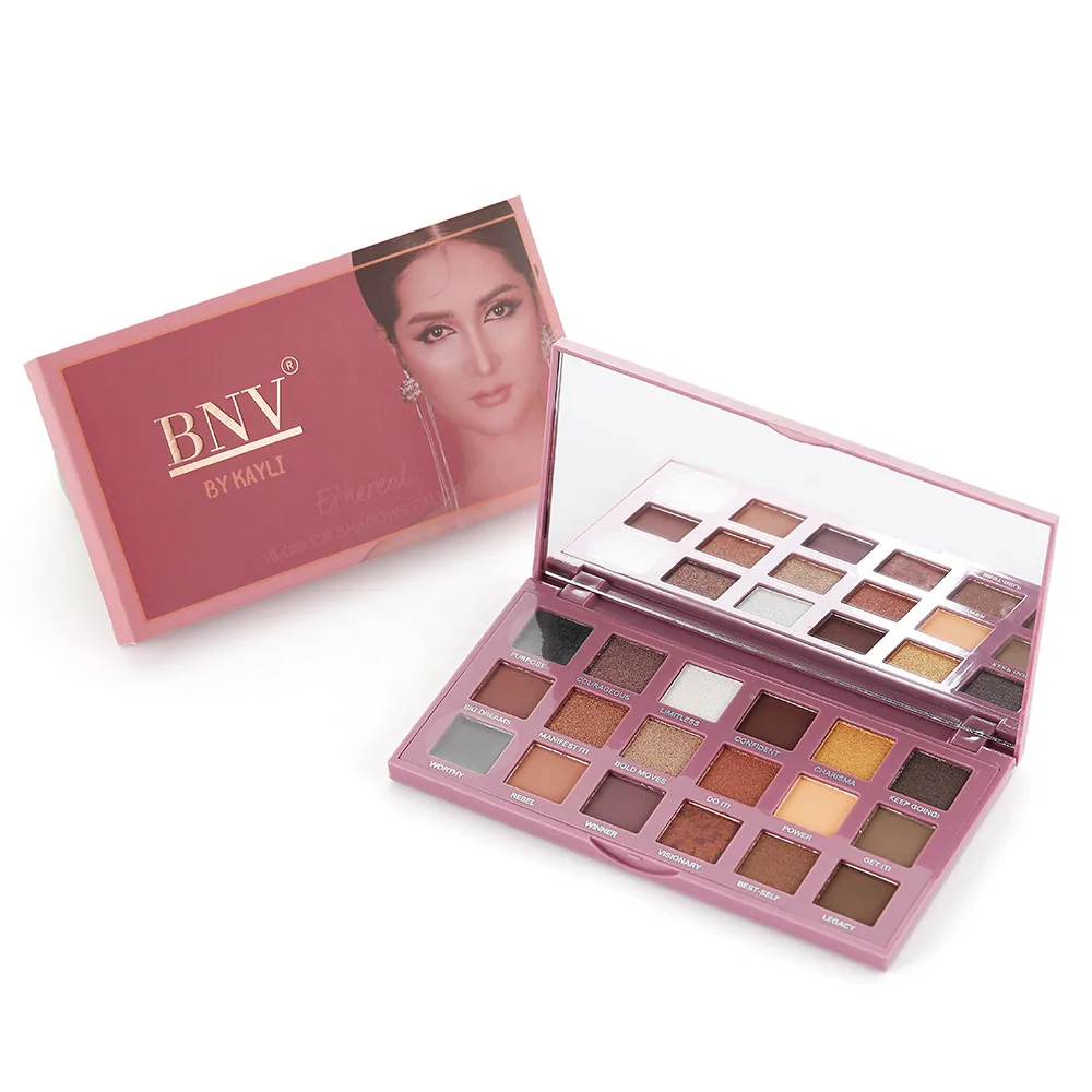 Eighteen shades of eyeshadow palette popping glitter, pearlescent matte, waterproof earthy shades summer multi-color palette