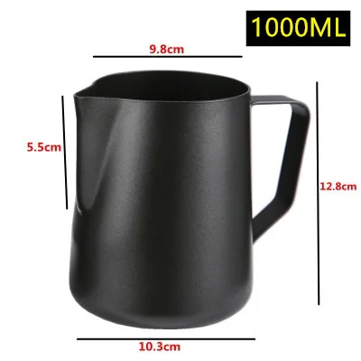 Coffee latte art cup, pointed mouth coffee cup, latte art cup, milk 304 steel cup, Teflon latte art cup, milkshake cup, breast w