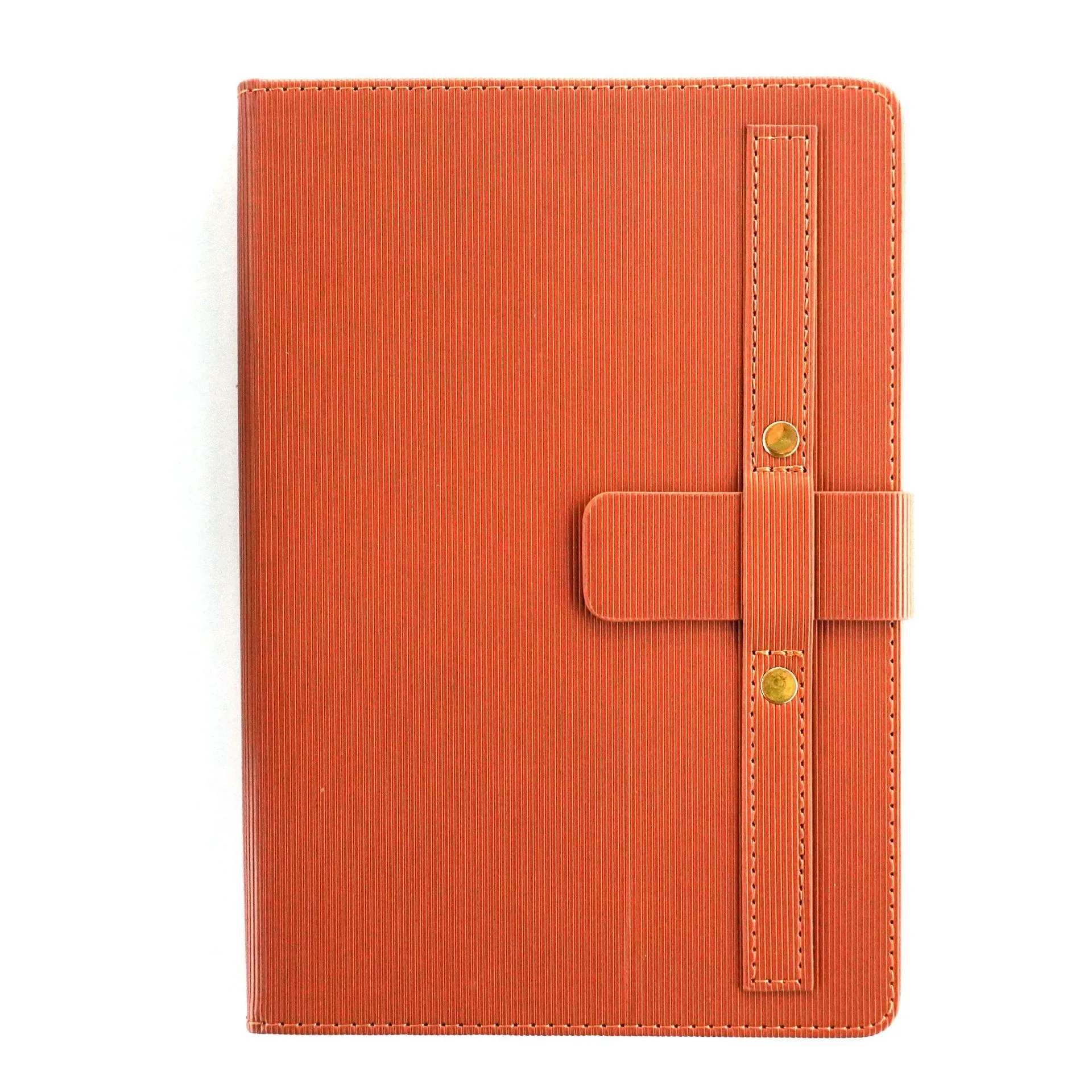 Cuaderno de cuero con rayas verticales, nueva agenda A5 de cuero engrosado de alto valor, bloc de notas con posibilidad de imprimir logotipo