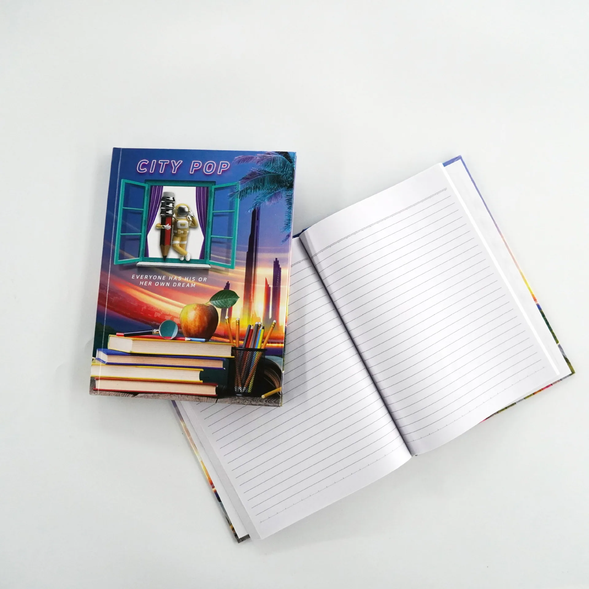 Custom printed new hardcover composition notebook 100 sheets with sewing binding for school use 5