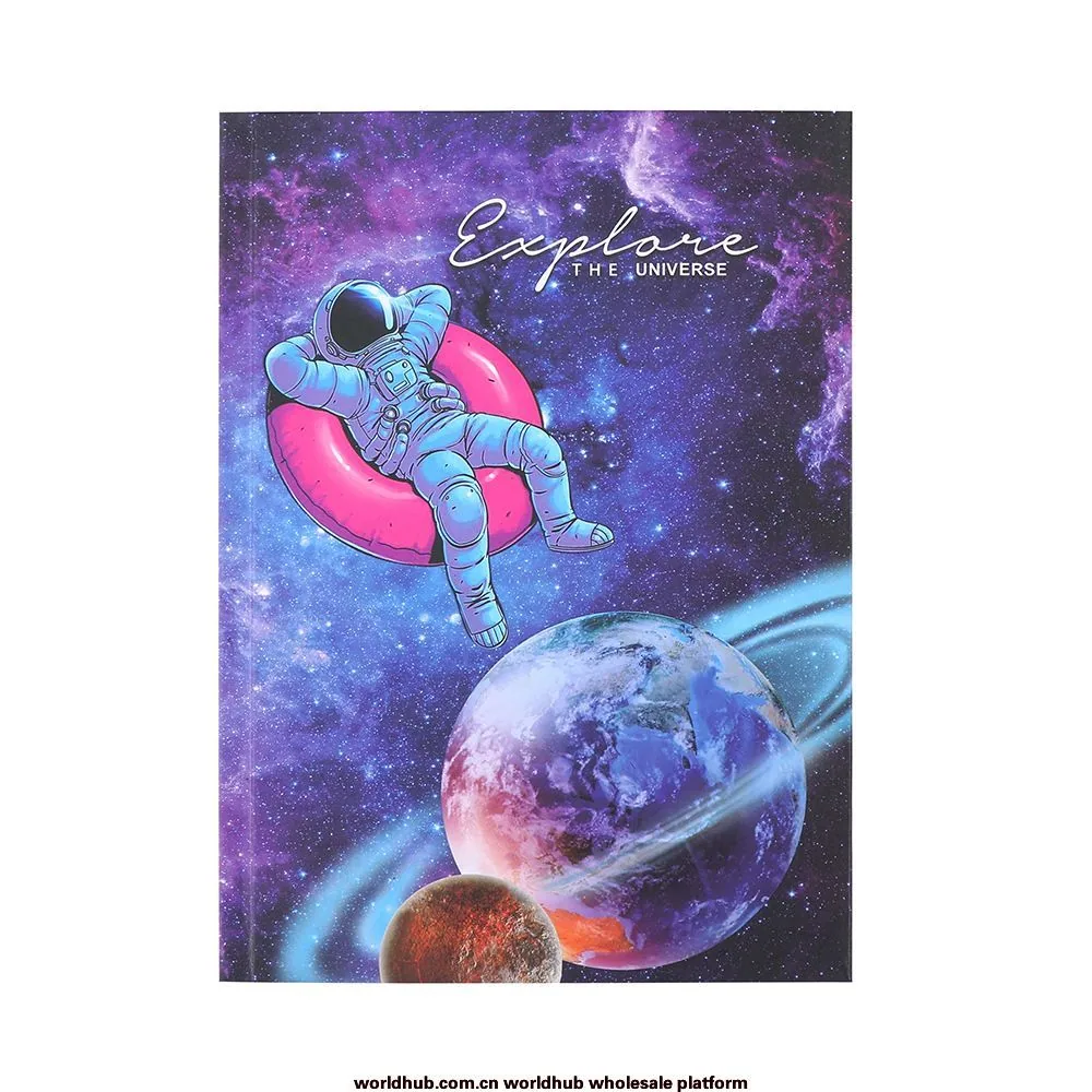 Foreign trade cross-border Europe and the United States B5 rubber hardcover notebook exercise book - purple astronaut 3