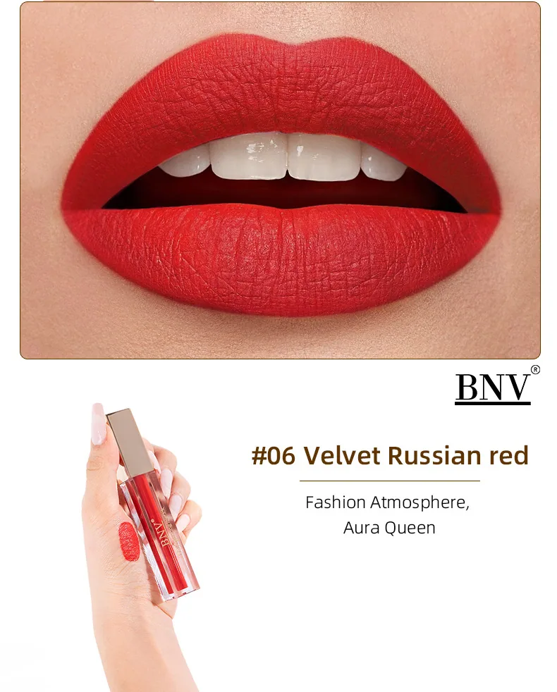 BNV non-stick cup lip gloss nude shades collection, multiple matte velvet colors for women daily makeup