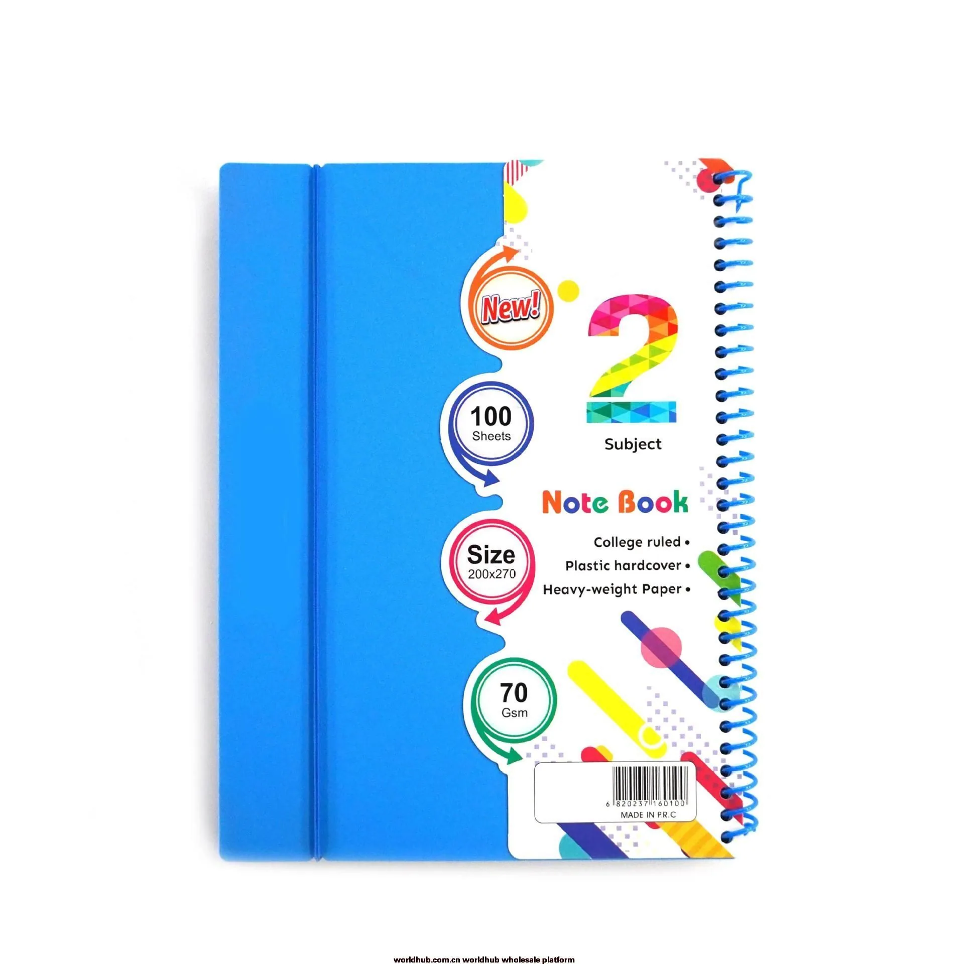 Custom hard shell PP single coil book creative art notebook LOGO student homework horizontal line thickened business root