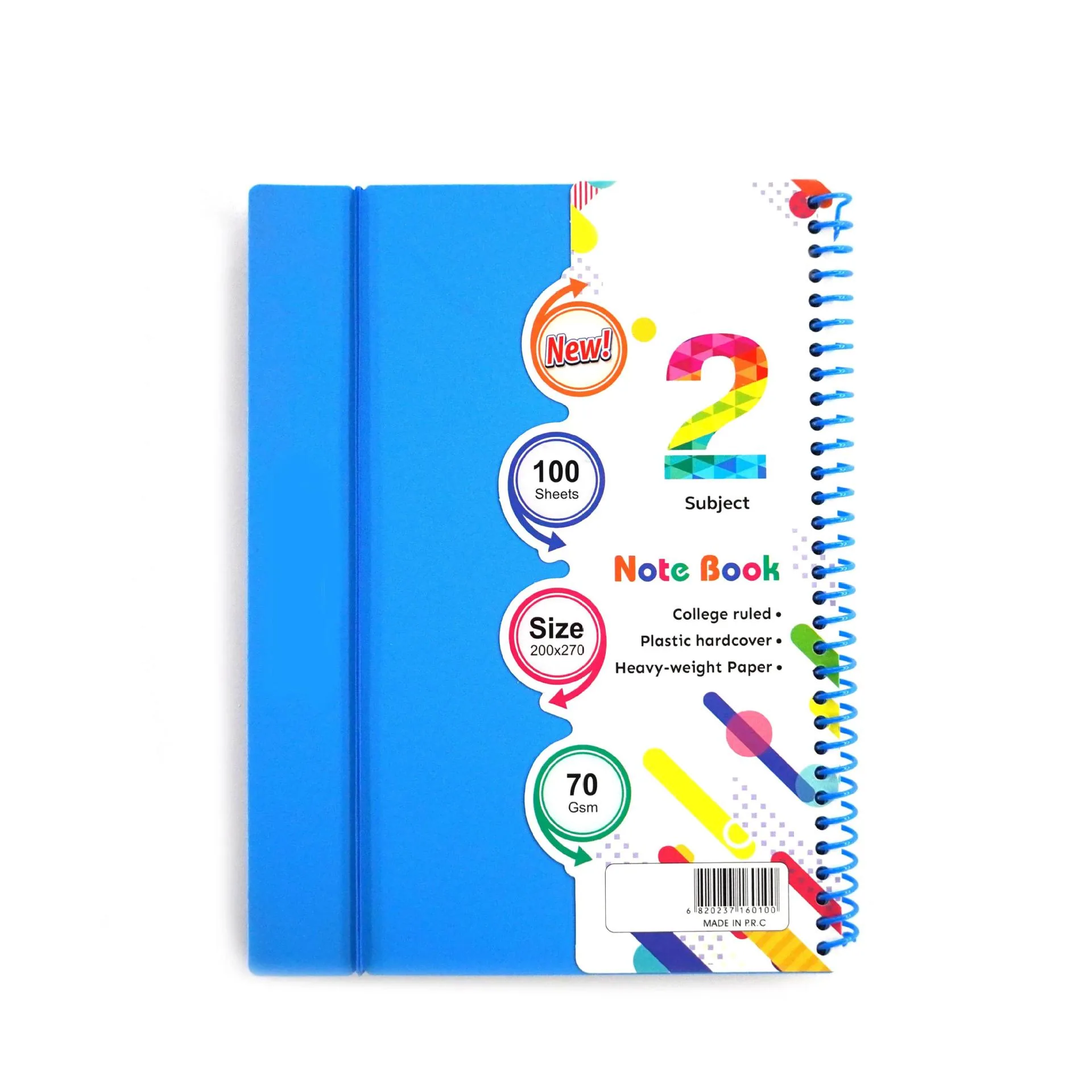Custom hard shell PP single coil book creative art notebook LOGO student homework horizontal line thickened business root 2