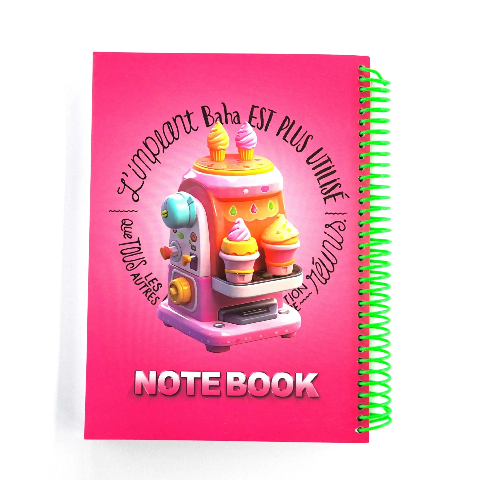 Custom concave and convex printed cover spiral notebook hardcover notebook diary planner