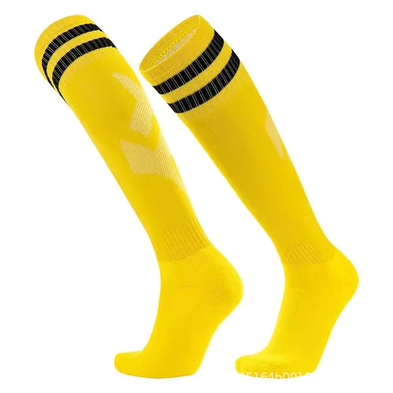 Factory direct sales practical soccer socks long over the knee striped sports socks moisture-wicking non-slip soccer socks 9