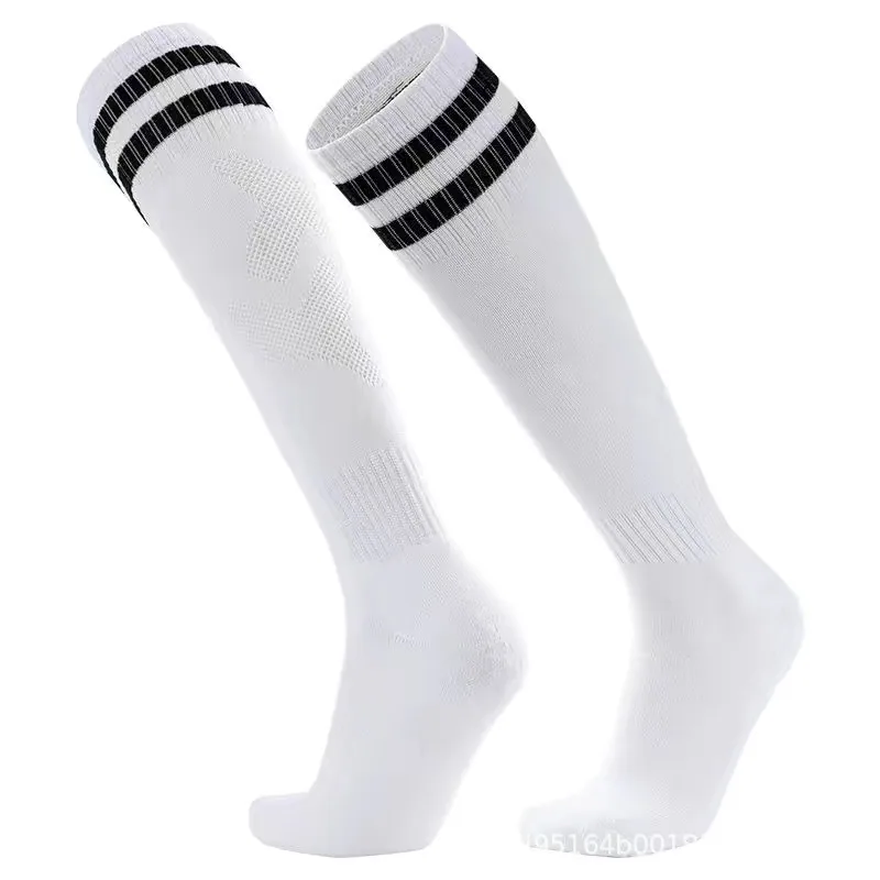 Factory direct sales practical soccer socks long over the knee striped sports socks moisture-wicking non-slip soccer socks 2