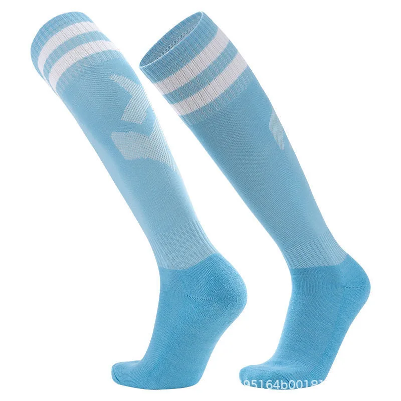 Factory direct sales practical soccer socks long over the knee striped sports socks moisture-wicking non-slip soccer socks 7
