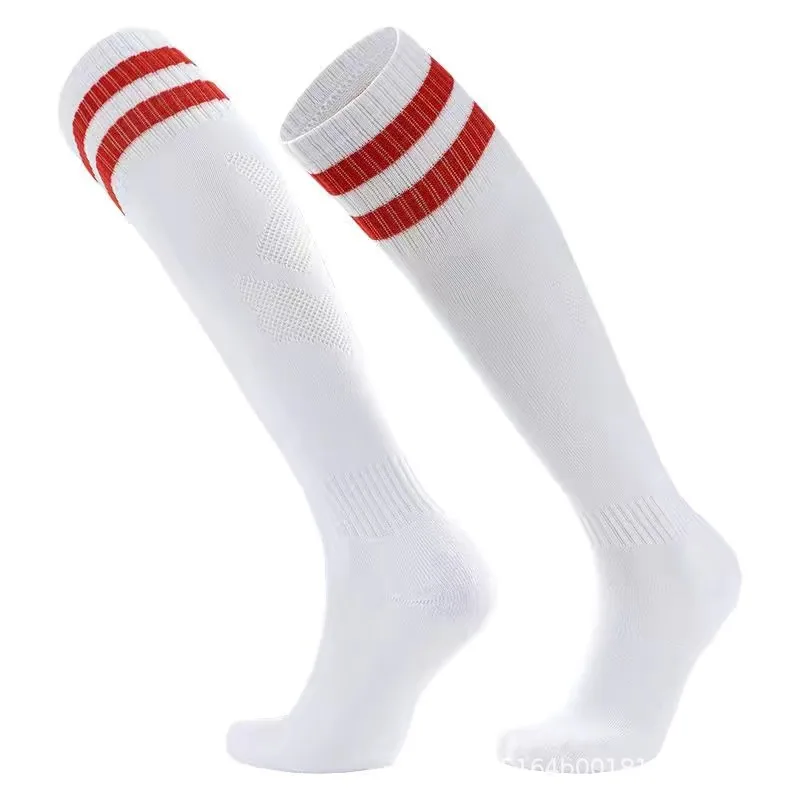 Factory direct sales practical soccer socks long over the knee striped sports socks moisture-wicking non-slip soccer socks 11