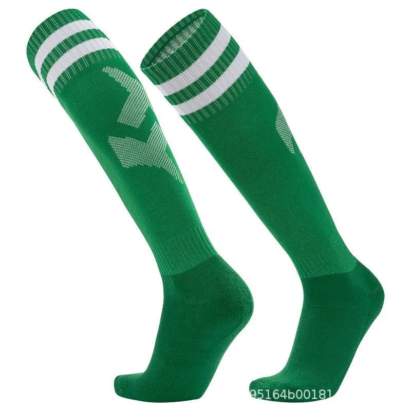 Factory direct sales practical soccer socks long over the knee striped sports socks moisture-wicking non-slip soccer socks 10