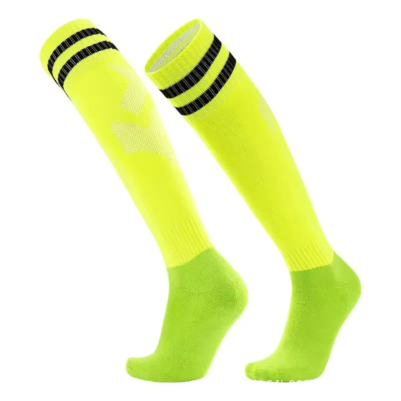 Factory direct sales practical soccer socks long over the knee striped sports socks moisture-wicking non-slip soccer socks 6