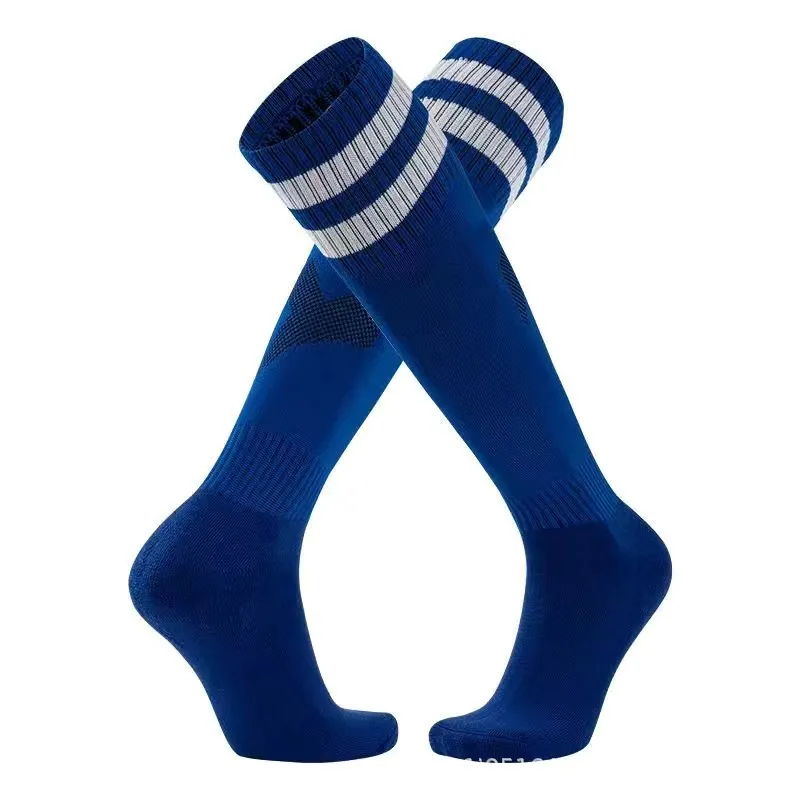 Factory direct sales practical soccer socks long over the knee striped sports socks moisture-wicking non-slip soccer socks 3