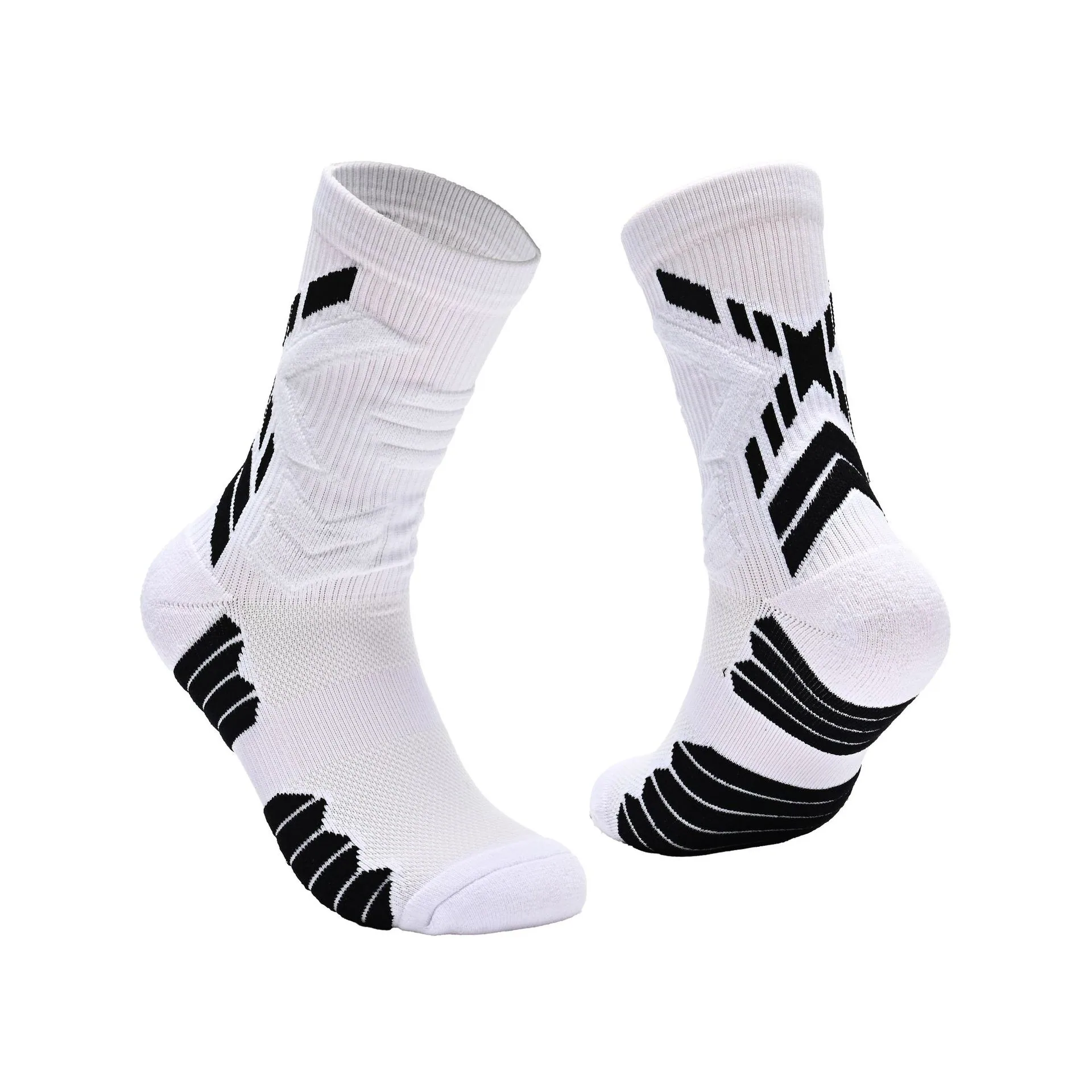 Professional mid-tube color-blocking running sports socks men's and women's outdoor mountaineering badminton socks practical bas