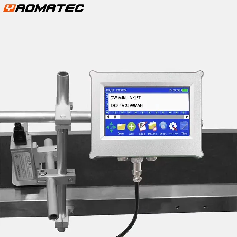 Nomor batch kode QR variabel online YAOMATEC12.7mm, tanggal kedaluwarsa, label printer online inkjet 2