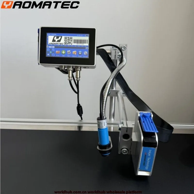 YAOMATEC12.7 מ"מ משתנה מקוון מספר אצווה של קוד QR, תאריך תפוגה, מדפסת מקוונת להזרקת דיו