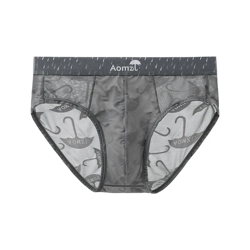 Arrogant Love Men's Ice Silk Jacquard Briefs Super Breathable Sexy Triangle Briefs 12