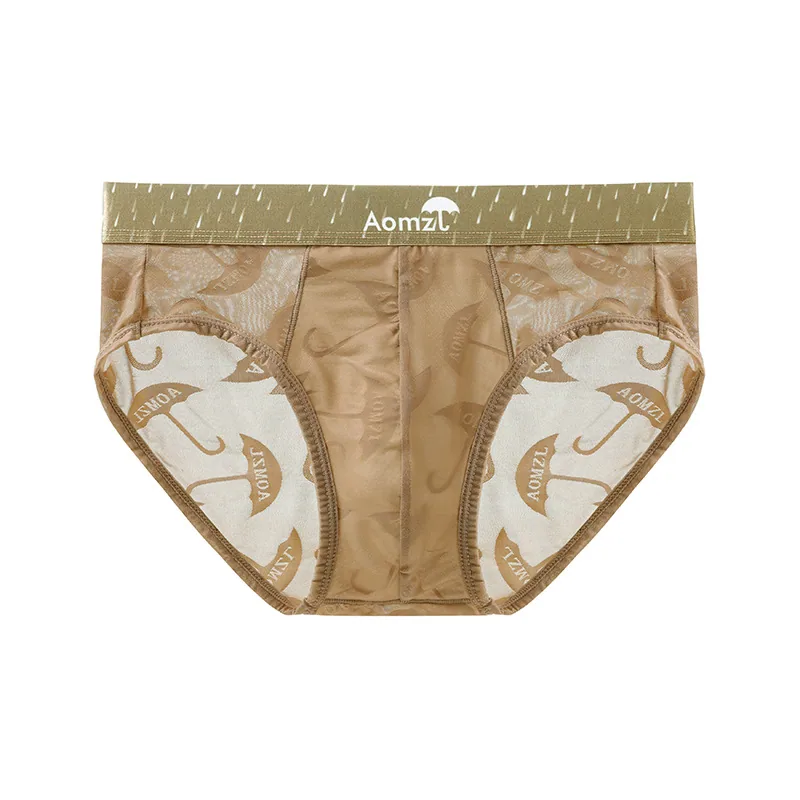 Arrogant Love Men's Ice Silk Jacquard Briefs Super Breathable Sexy Triangle Briefs 14