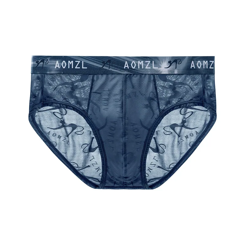 Arrogant Love Men's Ice Silk Jacquard Briefs Super Breathable Sexy Triangle Briefs 3