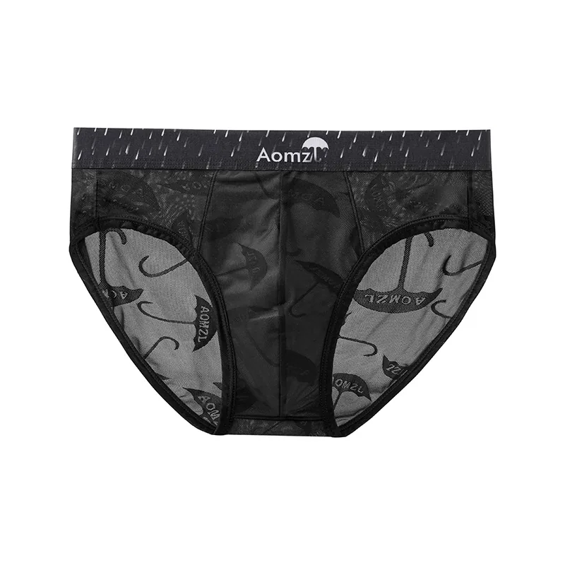 Arrogant Love Men's Ice Silk Jacquard Briefs Super Breathable Sexy Triangle Briefs 11