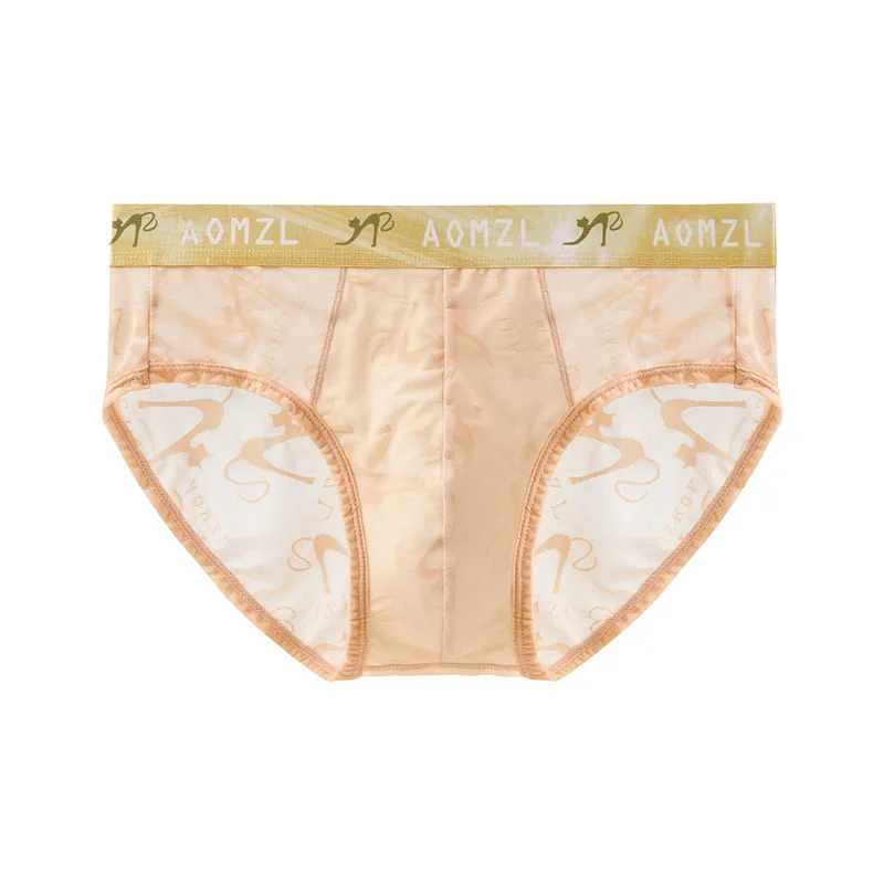 Arrogant Love Men's Ice Silk Jacquard Briefs Super Breathable Sexy Triangle Briefs 6